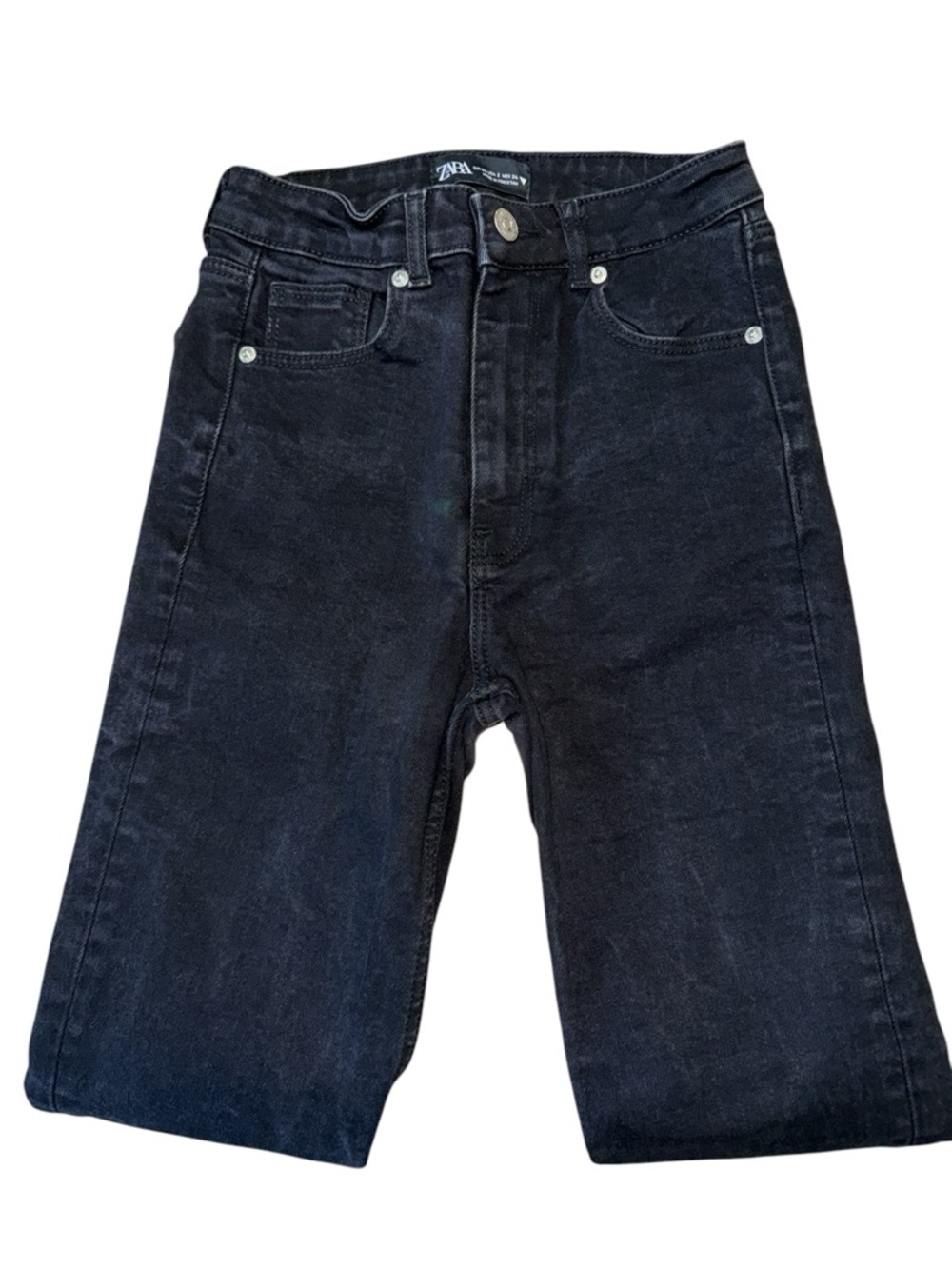 Women’s Zara Black High Waisted Straight Jeans - 2 - Picture 4 of 12